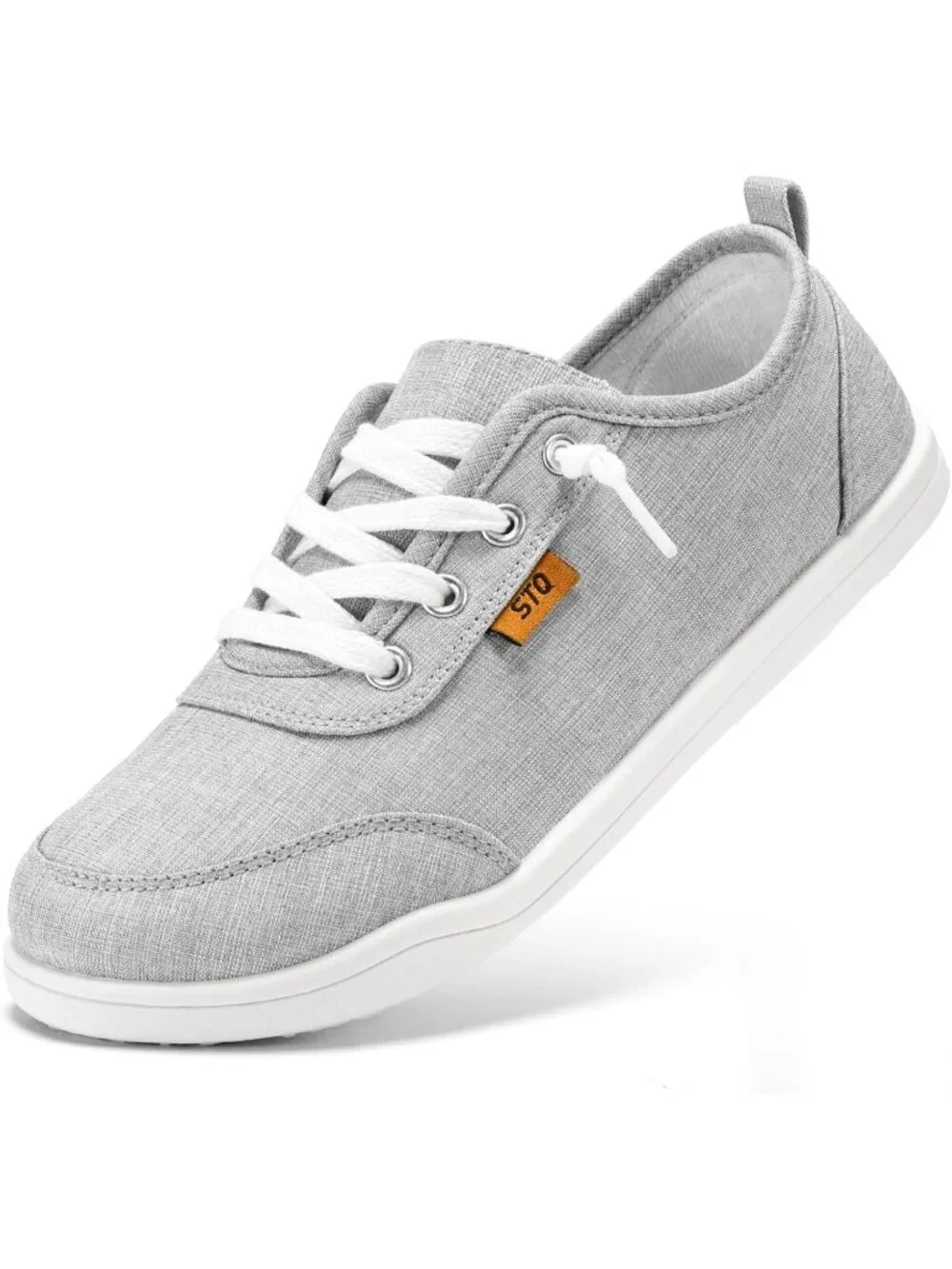 Women's Light Grey Comfortable Classic Slip On Low Top Canvas Fashion Sneakers
